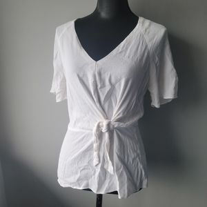 Kismet white flowy front tie blouse size M
